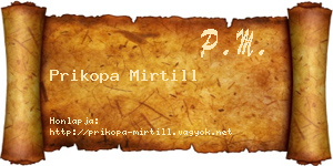 Prikopa Mirtill névjegykártya
